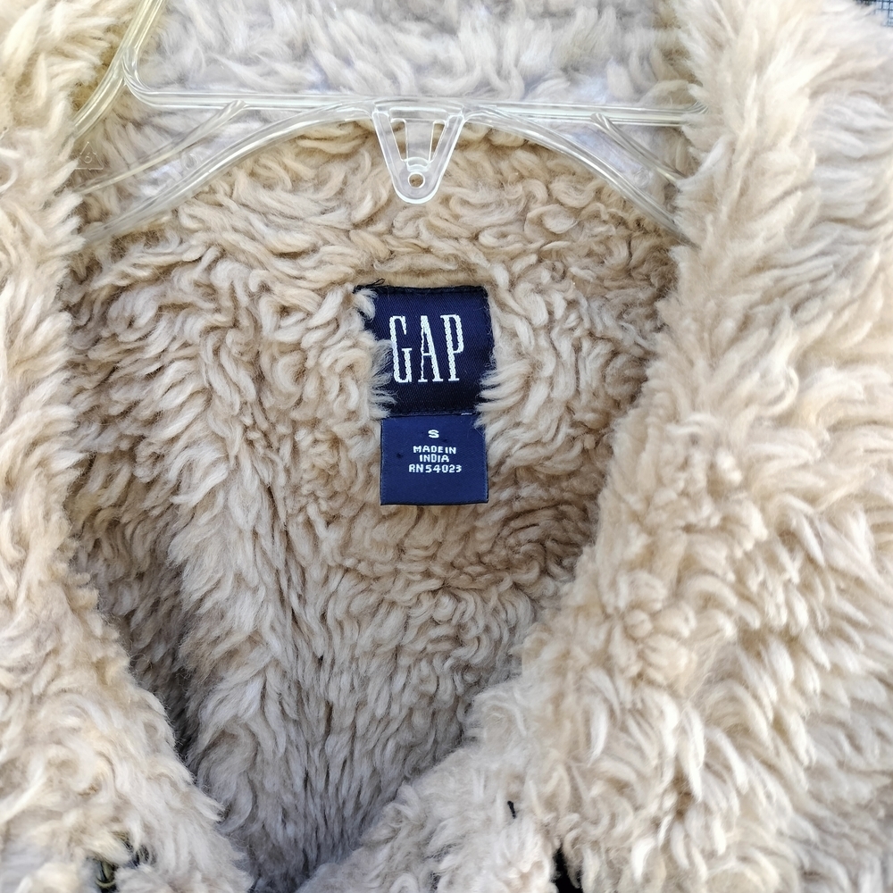 Gap Black Corduroy Sherpa Lined Icon Trucker Jacket Y2K Vintage 2007 Size S - Picture 5 of 6